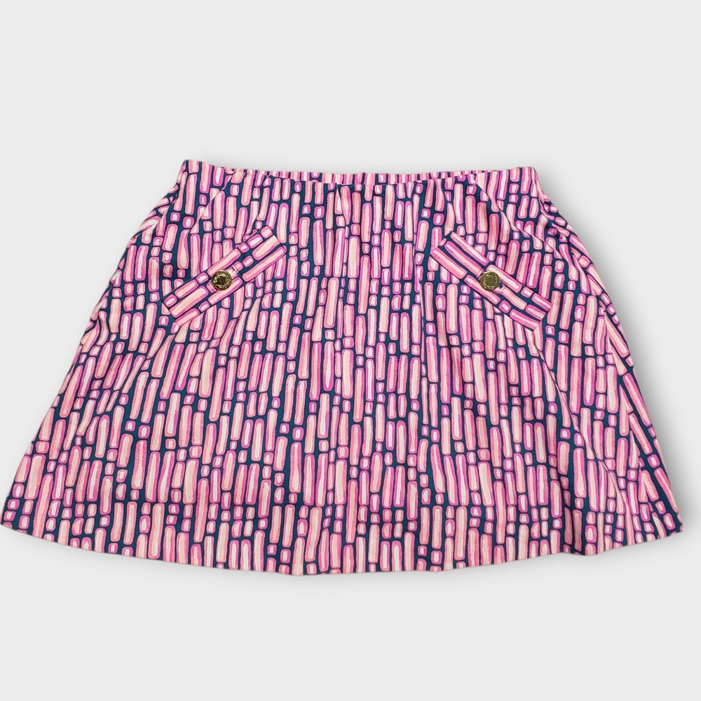 Lilly Pulitzer Madison Skort Mandevilla Pink Slatehouse Stripe XS 23343